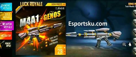 Weapon Royale Genos M4A1 Skin Free Fire FF Leak Esports