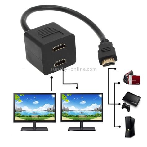 HDMI преходен кабел с мъжки конектор тип А към два женски конектора тип