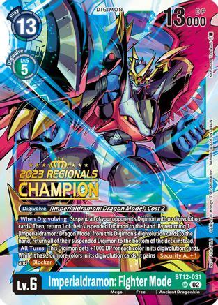 Imperialdramon Fighter Mode 2023 Regionals Champion Across Time