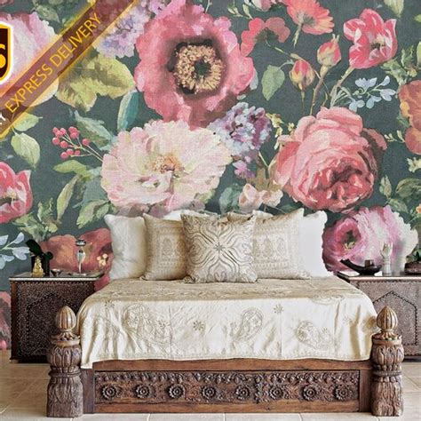 Flower Nursery Decor Wallpaper For Girls Room Floral Removable Etsy