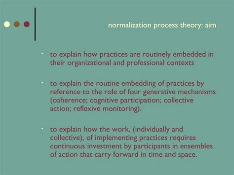 Introduction To Normalization Process Theory