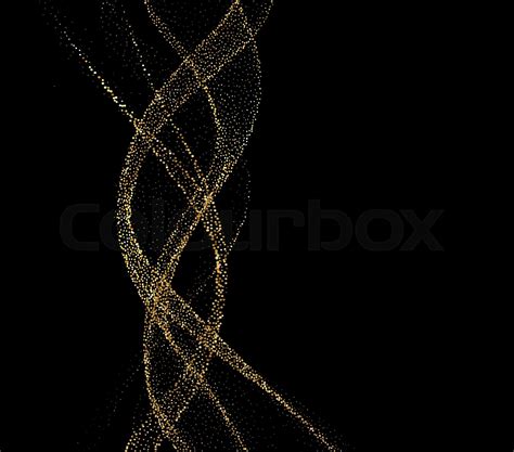 Abstract Shiny Golden Wavy Design Element Flow Gold Wave Stock Vector Colourbox