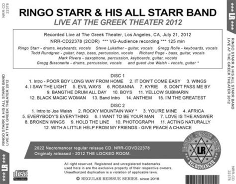 Ringo Starr And His All Starr Band Live At The Greek Theater 2012 2cdr