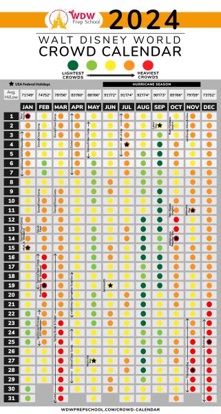 Crowd Calendar Disney 2024 Tory Ainslee