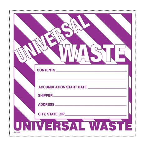 Universal Waste Label Printable