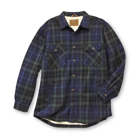 Outdoor Life Mens Big And Tall Flannel Shirt Jacket Plaid