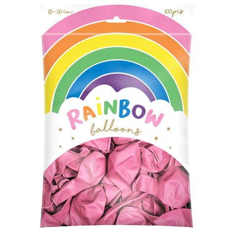 Rainbow Lateksi Ilmapallot Metallic Vaaleanpunainen 100 Pakkaus