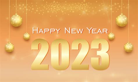 Happy New Year 2023 Background With Gold Decoration 12985146 Vector Art At Vecteezy