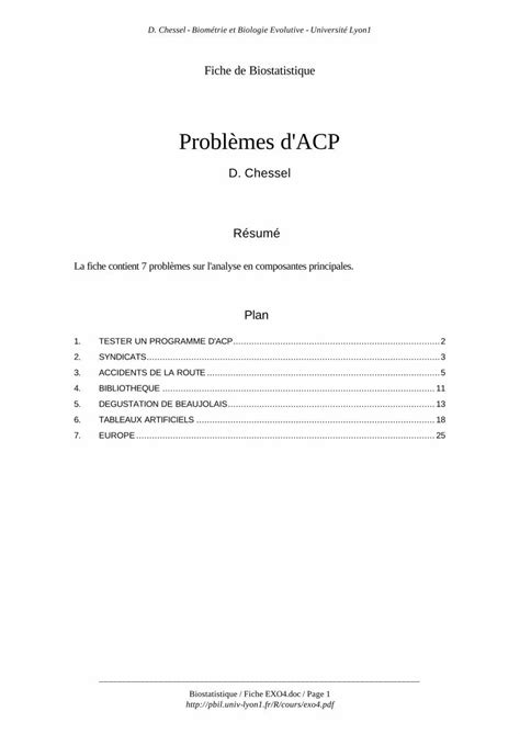 PDF Problèmes d ACP pbil univ lyon1 fr Le listing de l ACP