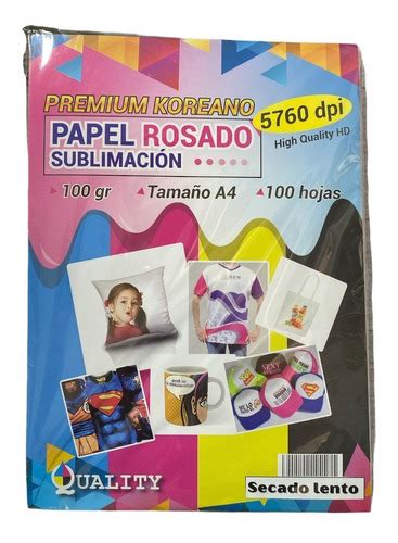 Papel Sublimacion A4 Premium Secado Lento X 100 Hojas MercadoLibre