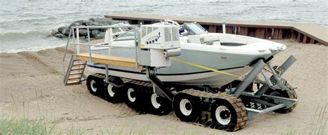 Amphibious Boat Launching System Motorised Remotely Controlled Trailer