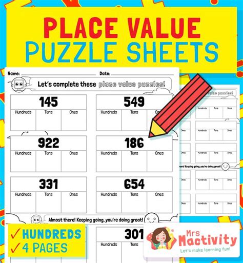 Partitioning Place Value Worksheets Hundreds Mrs Mactivity