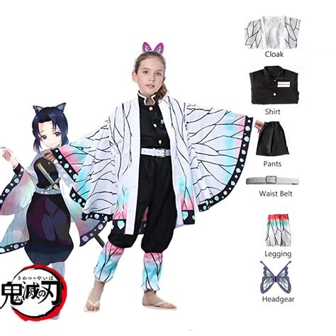 Disfraz de Demon Slayer para niñas conjunto completo de Anime Kimetsu