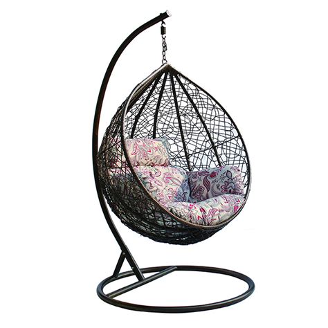 Outdoor Patio Garden Rattan Wicker Egg Shaped Hanging Cane Swing Chair With Stand China Garden