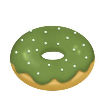 A Donut With Green Icing And White Sprinkles On The Top