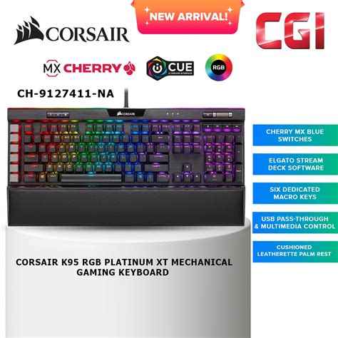 Corsair K Rgb Platinum Xt Mechanical Gaming Keyboard Cherry Mx Blue