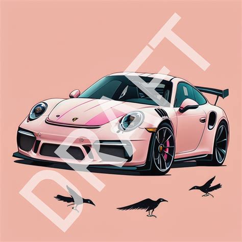 Pink Porsche 911 GT3RS Digital Art Design - Etsy