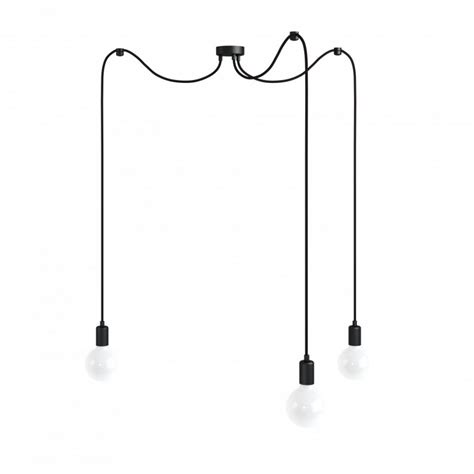 Czarna Lampa Pająk Loft Multi Metal Line X3 Lampa Wisząca Kolorowe Kable