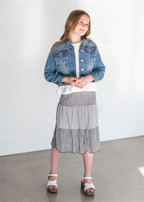 Girl's Plaid Tiered Midi Skirt - FINAL SALE – Inherit Co.