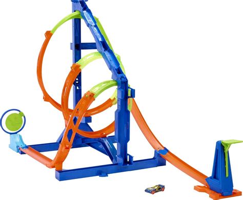 Hot Wheels Action Corkscrew Triple Loop Track Set With 1 Toy Car