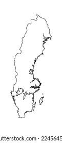 Sweden Vector Map Contour Silhouette Isolated Vector De Stock Libre