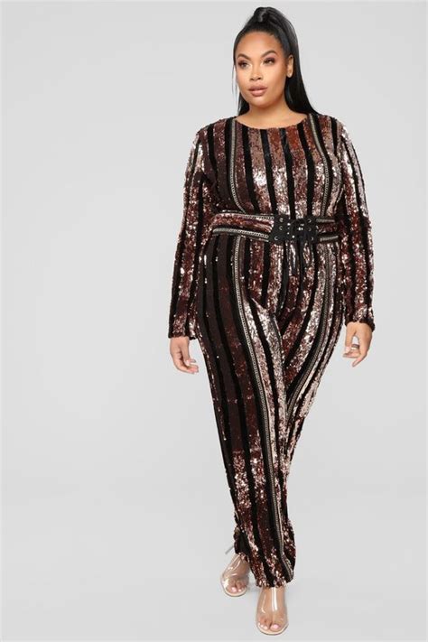 Plus Size Sequin Jumpsuit Attire Plus Size