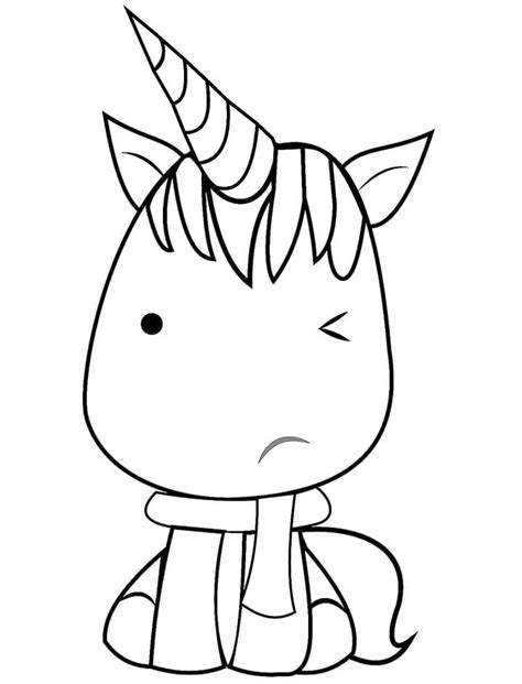 Coloriage Licorne Kawaii 4 télécharger et imprimer gratuit sur