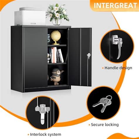 INTERGREAT Metal Storage Cabinet With Locking Doors Lockable Cabinet