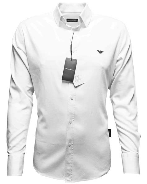 KOSZULA Męska EMPORIO ARMANI Slim Fit BIAŁA XL 8030220370 oficjalne