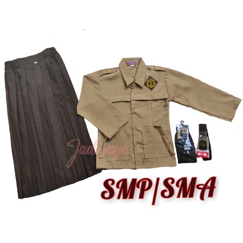 Jual Set Seragam Pramuka Smp Sma Prempuan Panjang Shopee Indonesia