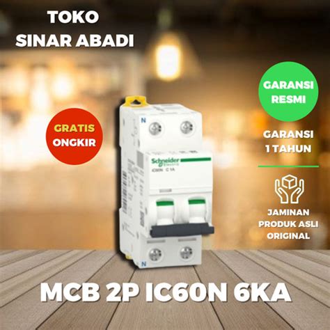 Jual Mcb 2p Schneider Ic60n 2 Phase 6ka 2a 4a 6a 10a 16a 20a 25a 32a