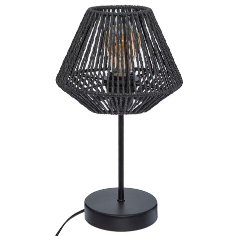 Lampe Pied Corde Tress E Jily Noire H Cm Centrakor