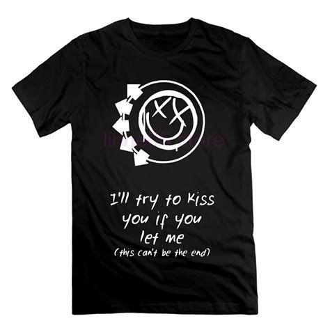 T Shirt Hot Topic Men Short Sleeve Mens Band Blink 182 Cotton Short