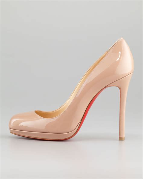 Christian Louboutin Nude Patent Leather Pumps Christian Louboutin