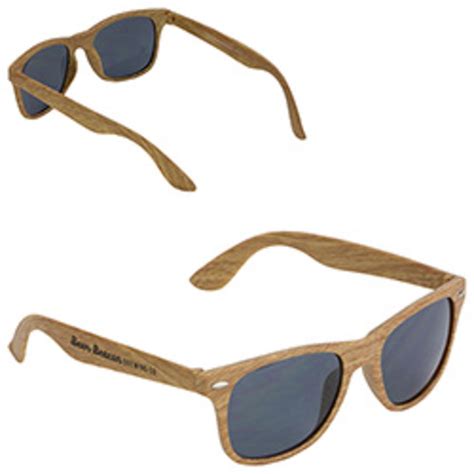 Promotional Sebring Uv400 Wood Grain Sunglasses Personalized With Your Custom Logo