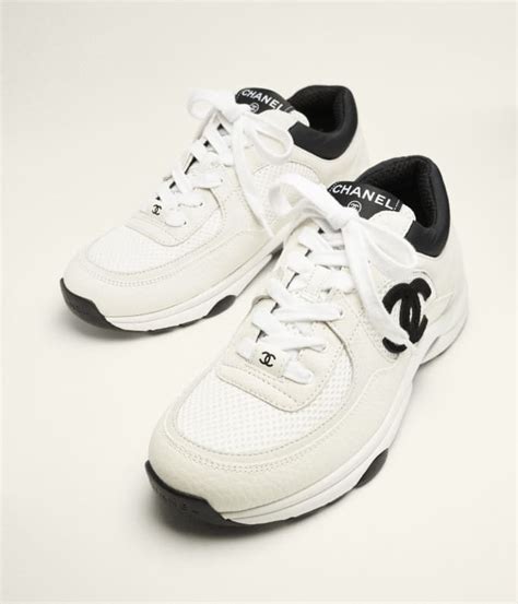 Sneakers Mesh Suede Calfskin And Grained Calfskin White And Black