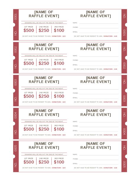 Custom Raffle Ticket Templates for Your Event - Get a Chance to Win Exciting Prizes