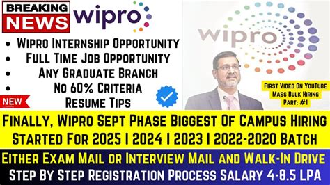 Finally Wipro Sept Phase Biggest Off Campus Hiring Started For I