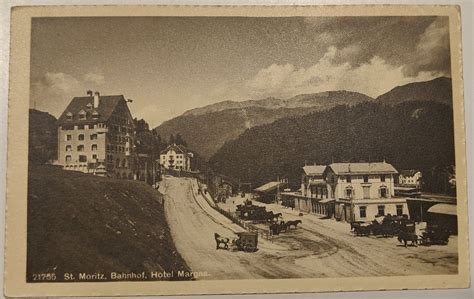 St Moritz Bahnhof Mit Kutschen Um 1910 Kaufen Auf Ricardo