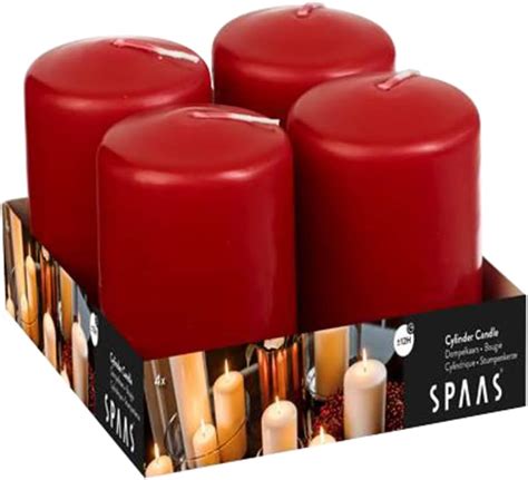 Spaas Unscented Pillar Candle Mm Hours Red Amazon Co Uk