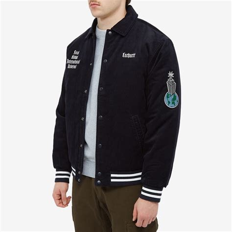 Carhartt Wip Letterman Jacket Dark Navy Wax End Ie