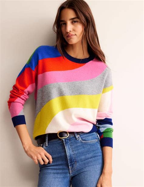 Lydia Cashmere Jumper Multi Swirl Boden Eu