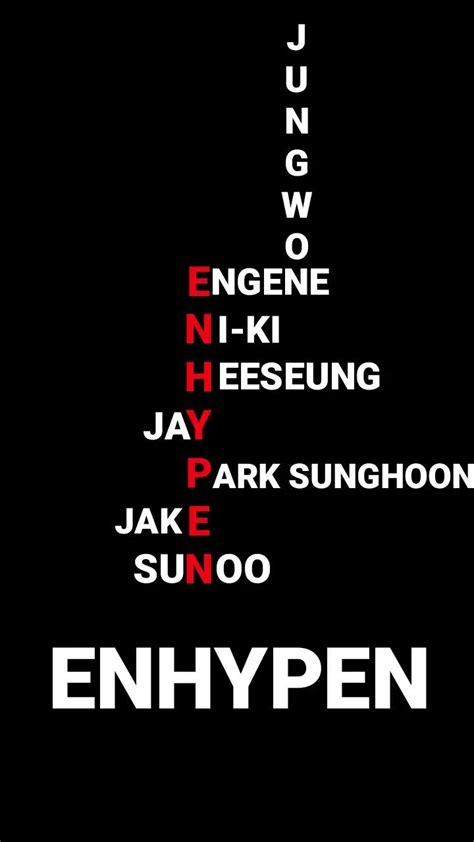 Enhypen Names Wallpaper Name Wallpaper Kpop Wallpaper Names