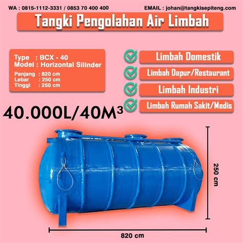 Jual Tangki IPAL Kapasitas 40000 Liter 40m3 BIOTECH SYSTEM Septic