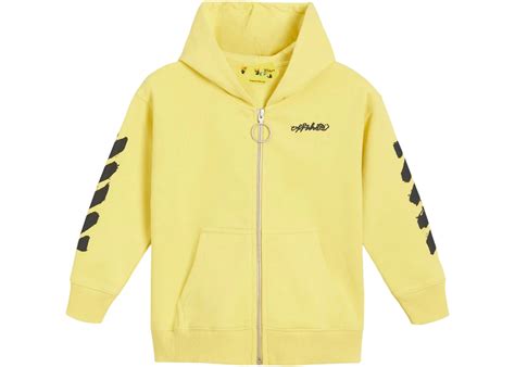 Off White Kids Script Hoodie Yellowblack Kids Fw21 Us