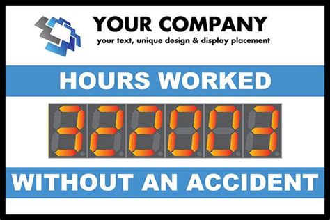 Days Without Accident Sign with Large 6 Digit Display