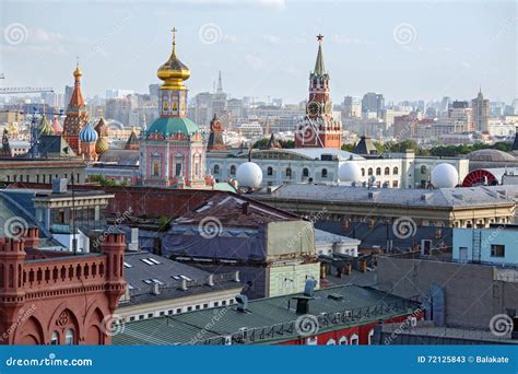 Aerial View Of The Historical Downtown Of Moscow Russia Stock Image