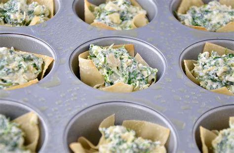 Spinach Artichoke Dip Wonton Cups Just A Taste