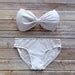 Bow Bandeau Bikini Vintage Style Pin Up Swimwear In Ice