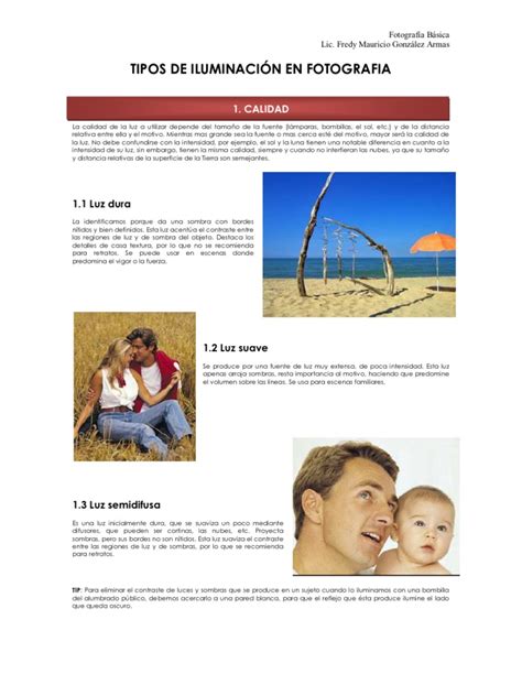 Tipos De Iluminacion En Fotografia Pdf Pdf Sombra Ligero